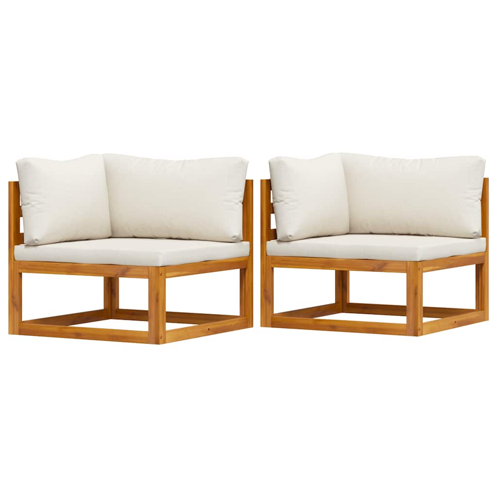 Divani Modulari Angolari 2 pz con Cuscino Bianco Crema | homemem39