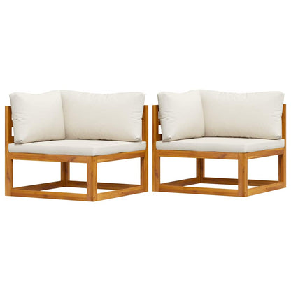 Divani Modulari Angolari 2 pz con Cuscino Bianco Crema | homemem39