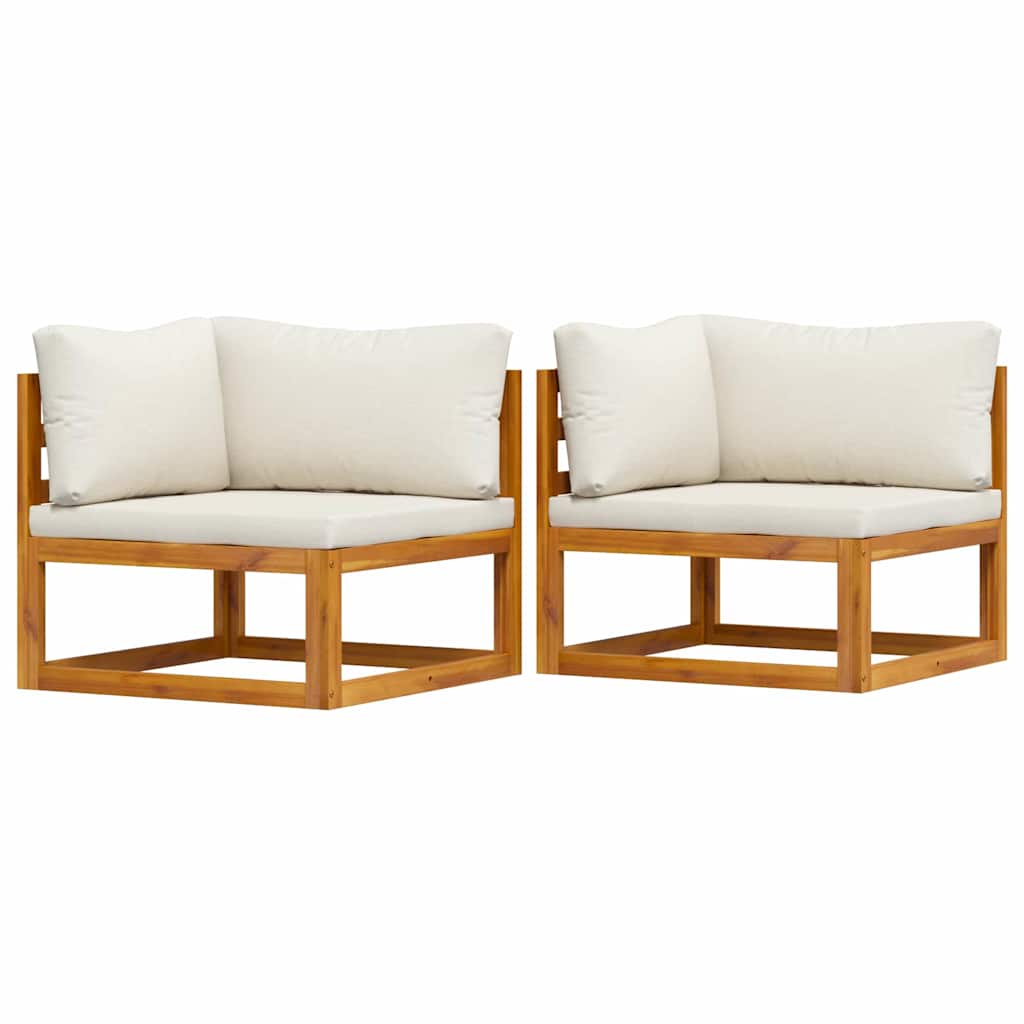 Divani Modulari Angolari 2 pz con Cuscino Bianco Crema