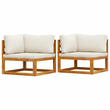 Divani Modulari Angolari 2 pz con Cuscino Bianco Crema