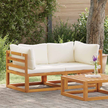 Divani Modulari Angolari 2 pz con Cuscino Bianco Crema