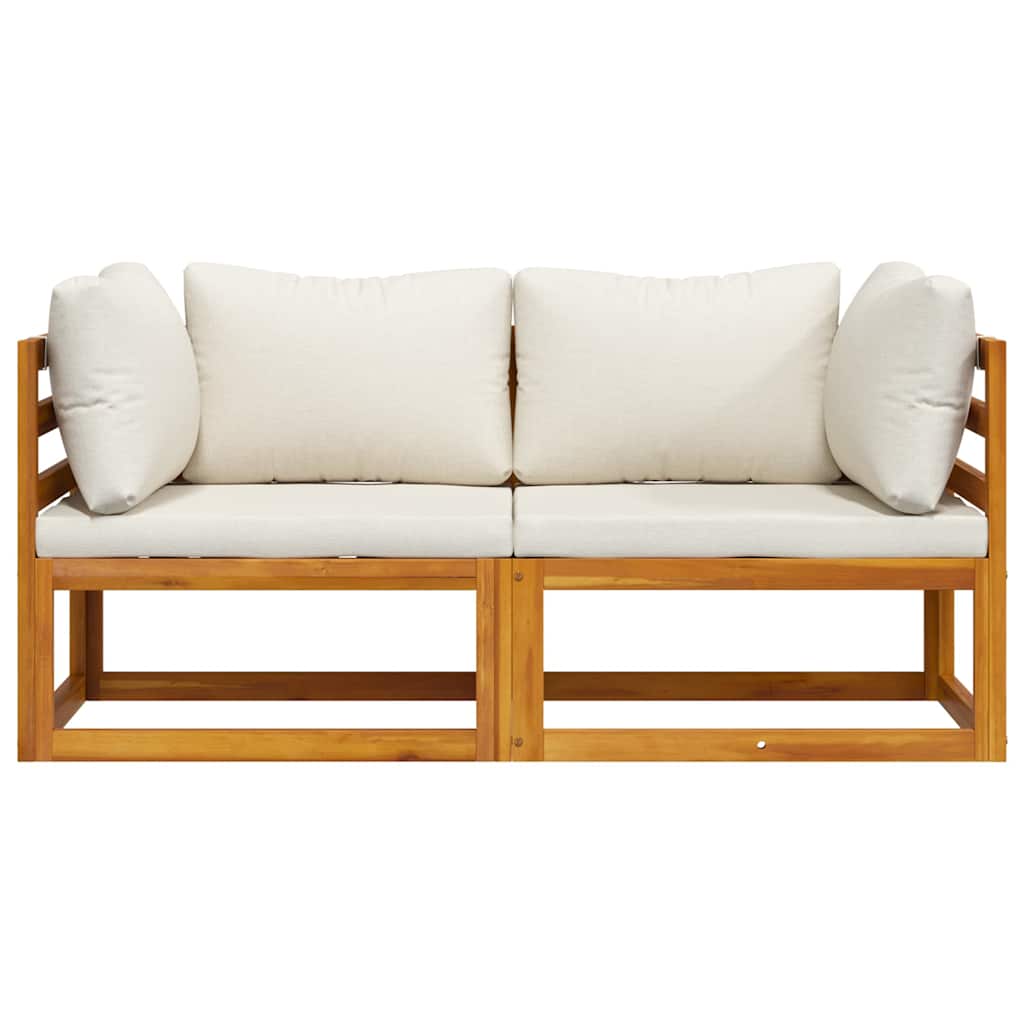 Divani Modulari Angolari 2 pz con Cuscino Bianco Crema