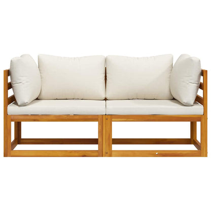 Divani Modulari Angolari 2 pz con Cuscino Bianco Crema
