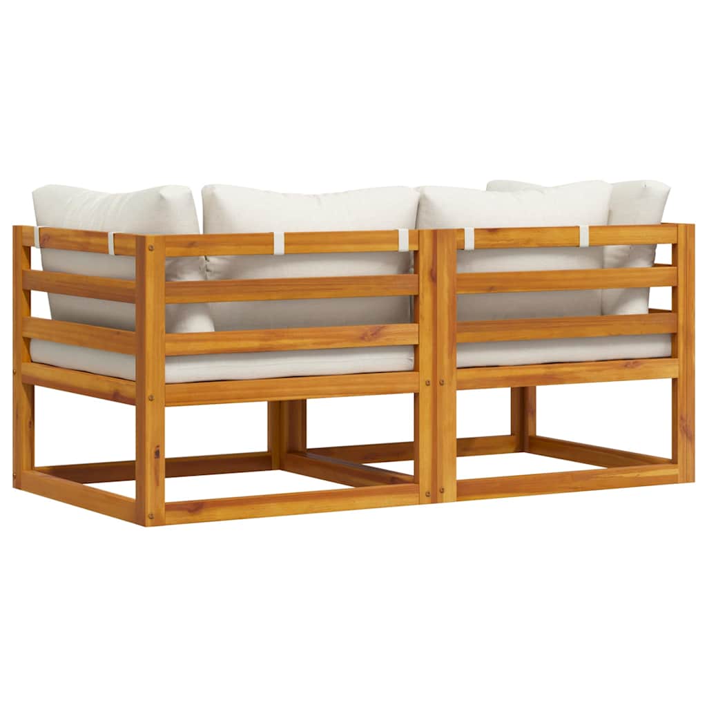 Divani Modulari Angolari 2 pz con Cuscino Bianco Crema