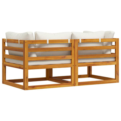 Divani Modulari Angolari 2 pz con Cuscino Bianco Crema