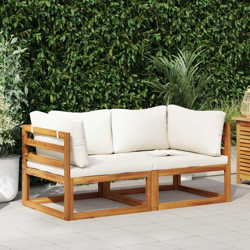 Divani Modulari Angolari 2 pz con Cuscino Bianco Crema | homemem39