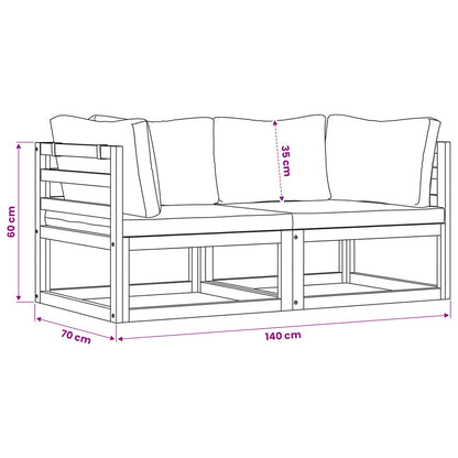 Divani Modulari Angolari 2 pz con Cuscino Bianco Crema