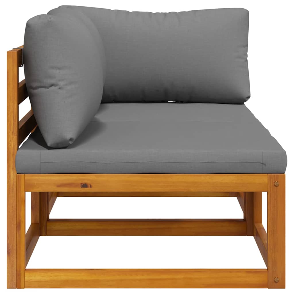 Set Divani da Giardino 2 pz con Cuscini Grigio Scuro in Acacia | homemem39