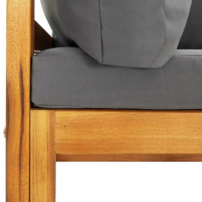 Set Divani da Giardino 2 pz con Cuscini Grigio Scuro in Acacia | homemem39