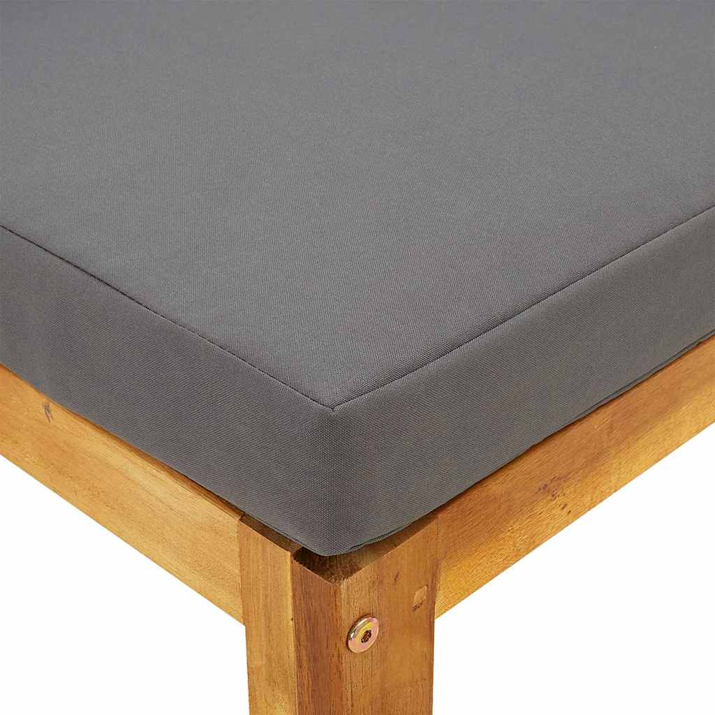 Set Divani da Giardino 2 pz con Cuscini Grigio Scuro in Acacia | homemem39