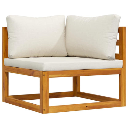 Set Divani da Giardino 2 pz con Cuscini Bianco Crema in Acacia | homemem39