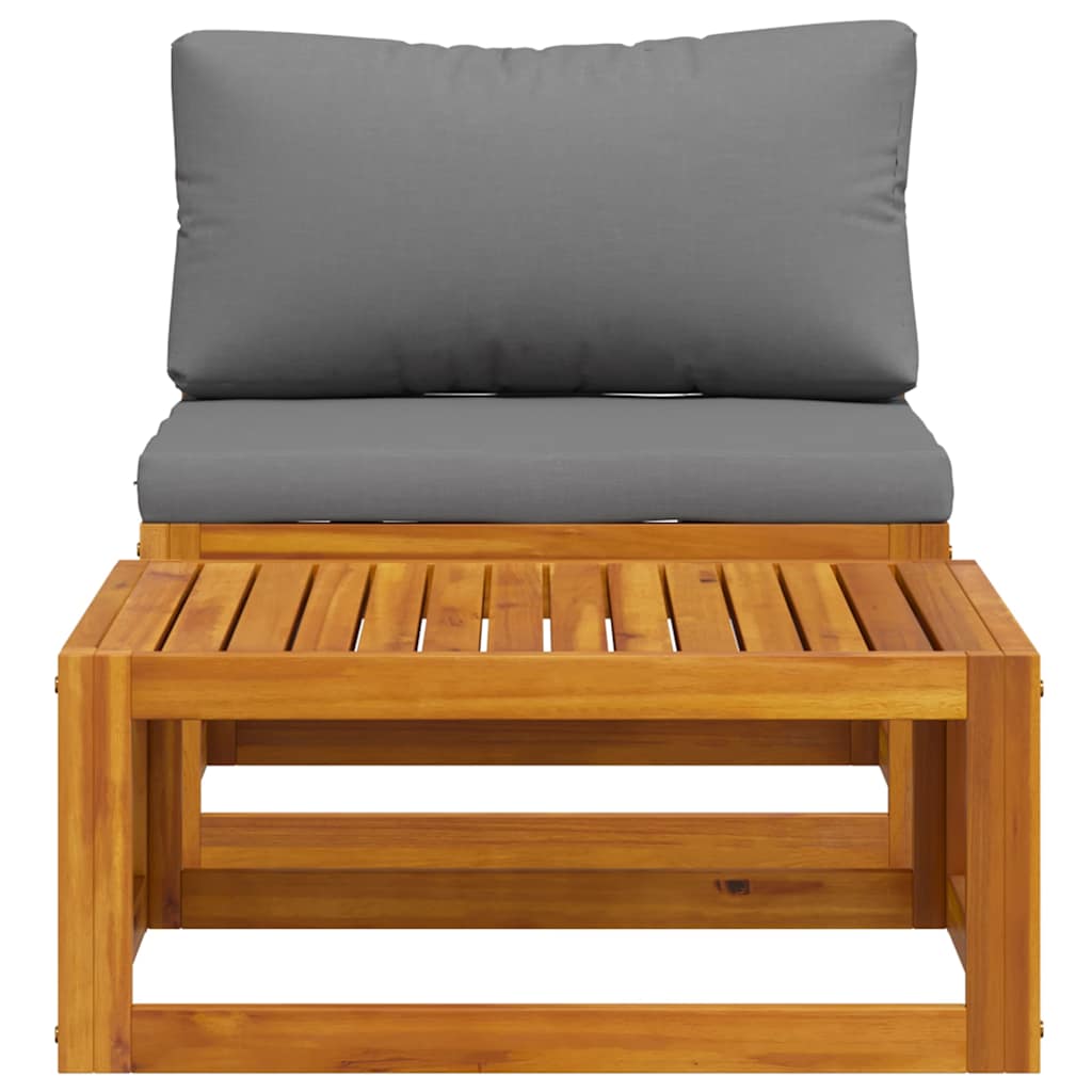 Set Divani da Giardino 2 pz con Cuscini in Massello di Acacia