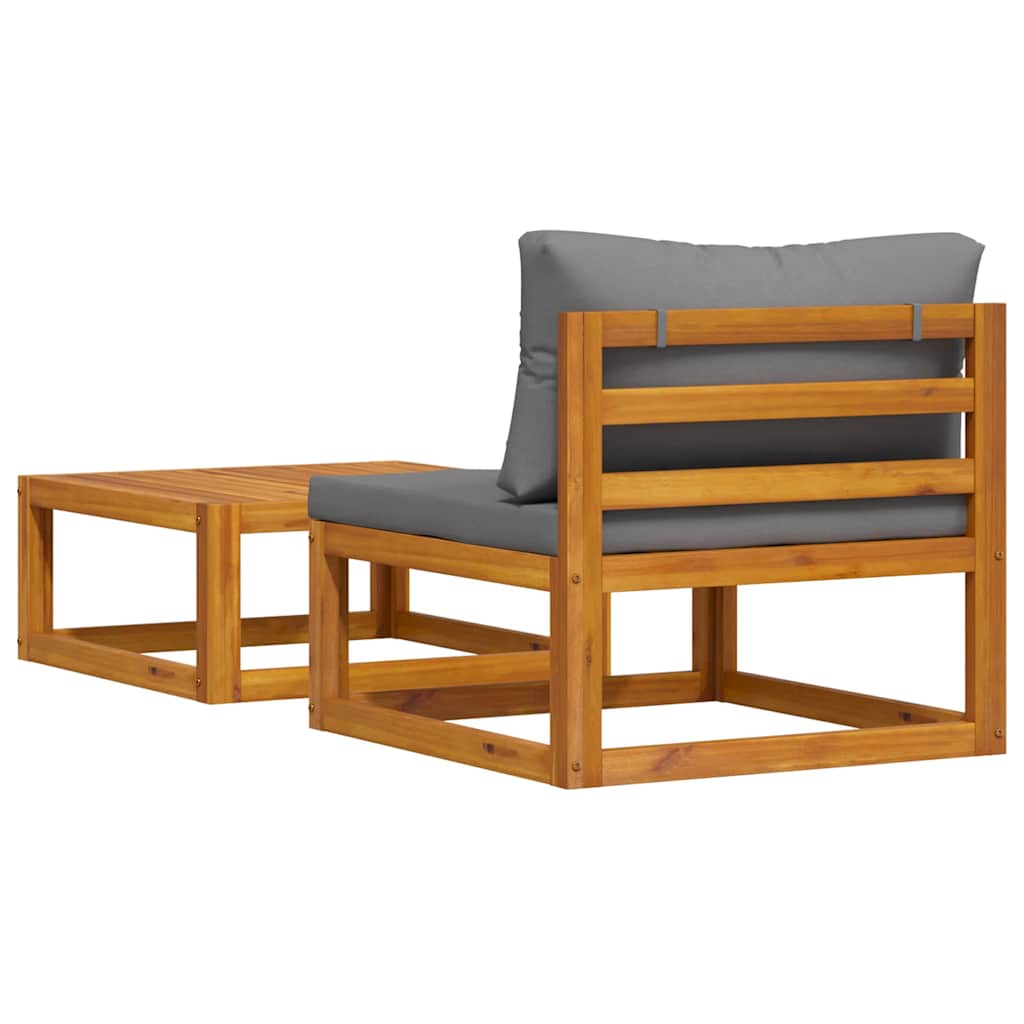 Set Divani da Giardino 2 pz con Cuscini in Massello di Acacia