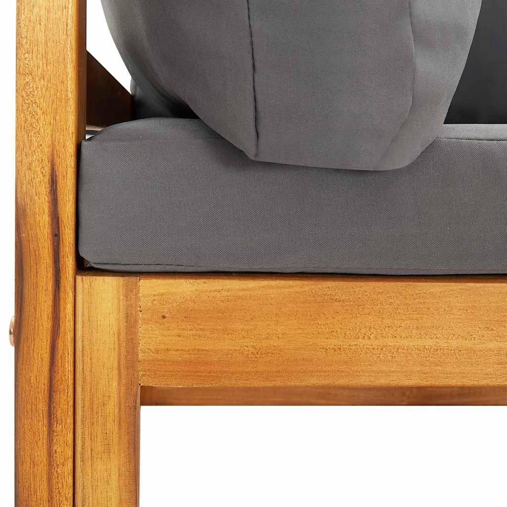 Divano Angolare Modulare Cuscini Grigio Scuro Massello Acacia | homemem39