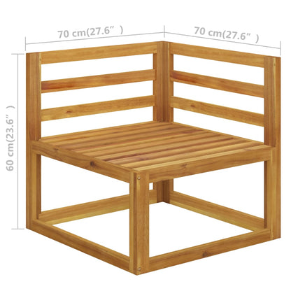 Divano Angolare Modulare Cuscini Bianco Crema Massello d'Acacia - homemem39