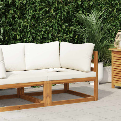 Divano Angolare Modulare Cuscini Bianco Crema Massello d'Acacia | homemem39