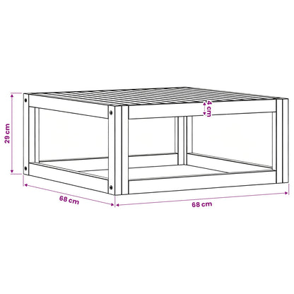 Tavolino da Caffè 68x68x29 cm in Legno Massello di Acacia