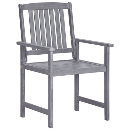 Sedie da Giardino 4 pz in Legno Massello di Acacia Grigio | homemem39