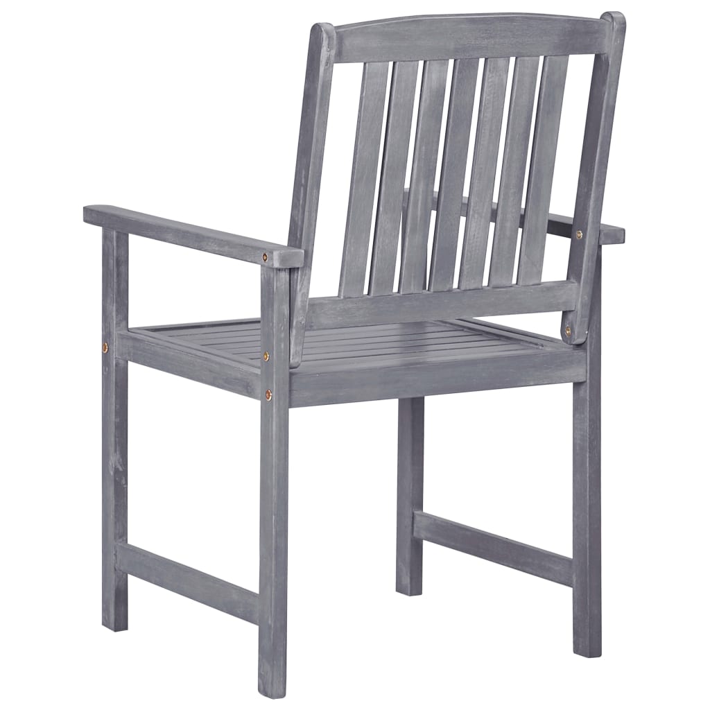 Sedie da Giardino 4 pz in Legno Massello di Acacia Grigio | homemem39