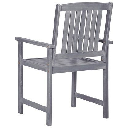 Sedie da Giardino 4 pz in Legno Massello di Acacia Grigio | homemem39