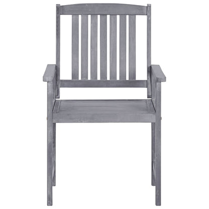 Sedie da Giardino 4 pz in Legno Massello di Acacia Grigio | homemem39