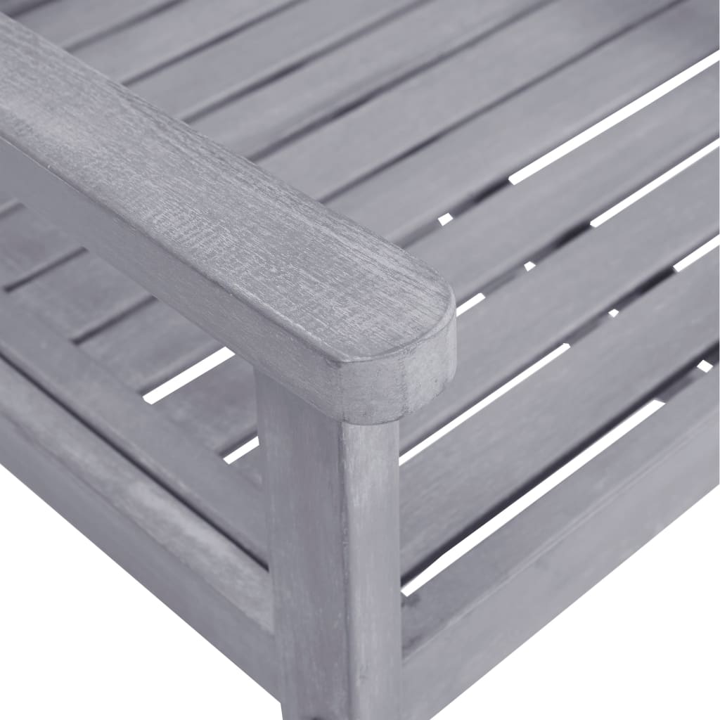 Sedie da Giardino 4 pz in Legno Massello di Acacia Grigio | homemem39