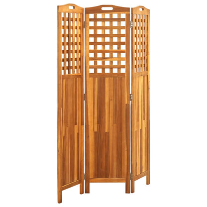 Divisorio a 3 Pannelli Grigio 121x2x170 cm in Massello Acacia - homemem39