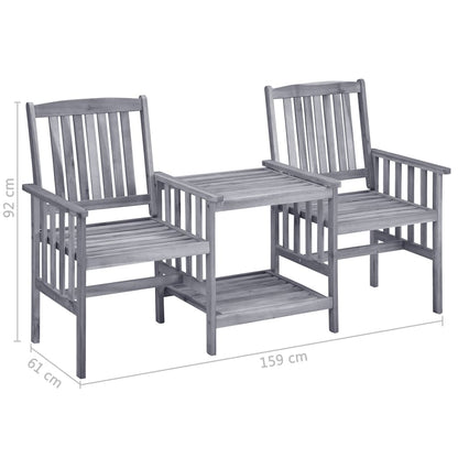 Sedie da Giardino Tavolino da Tè 159x61x92cm Massello d'Acacia | homemem39