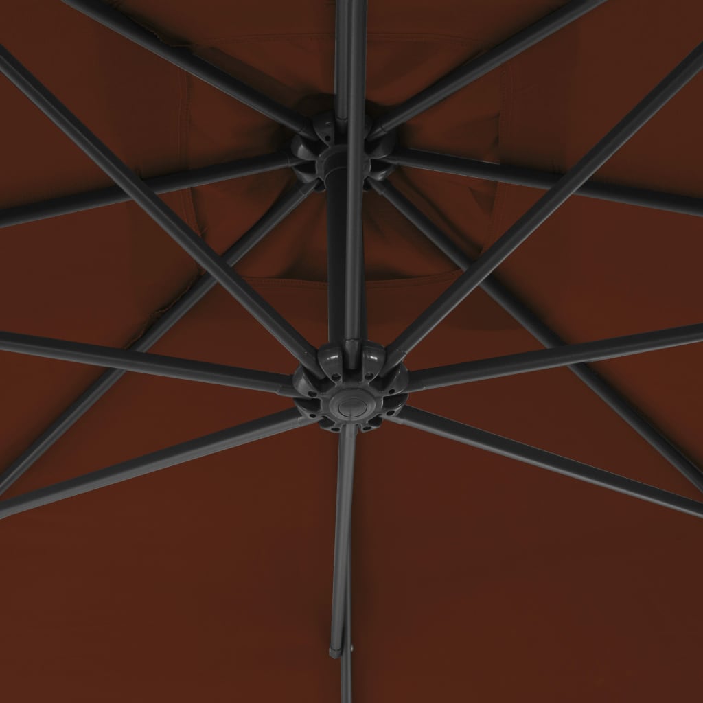 Ombrellone a Sbalzo con Palo in Acciaio 250x250 cm Terracotta - homemem39