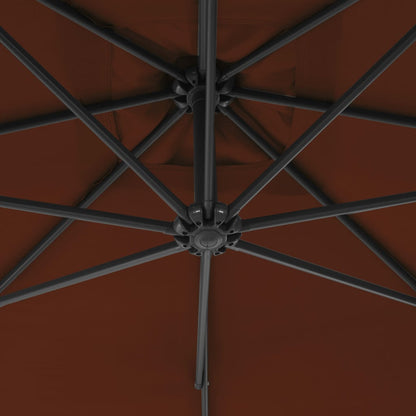 Ombrellone a Sbalzo con Palo in Acciaio 250x250 cm Terracotta - homemem39