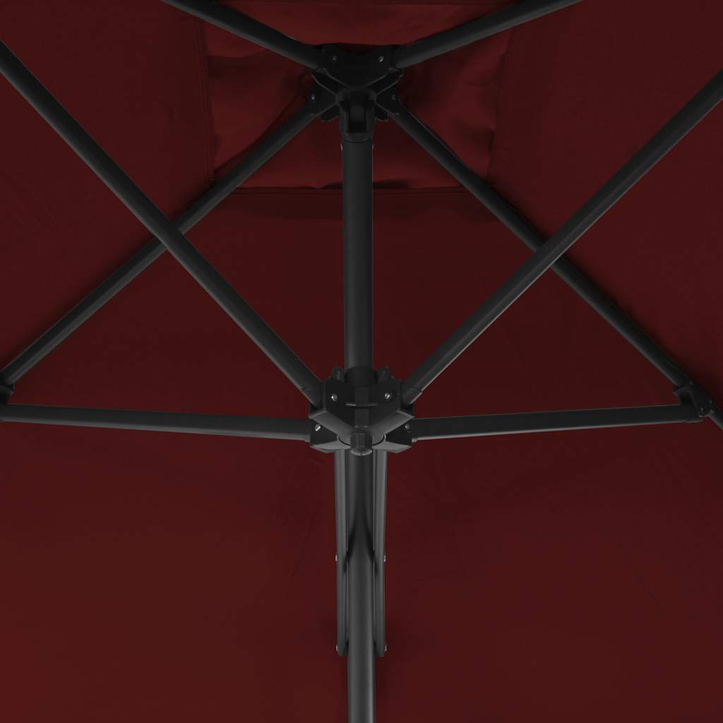 Ombrellone con Palo in Acciaio Rosso Bordò 250x250x230 cm