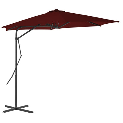Ombrellone con Palo in Acciaio Rosso Bordò 300x230 cm | homemem39