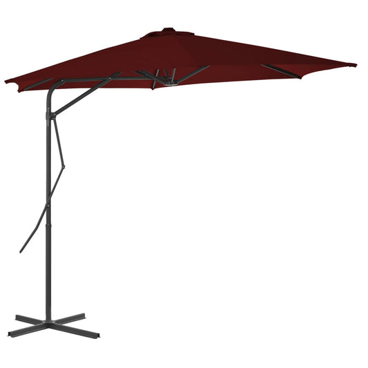 Ombrellone con Palo in Acciaio Rosso Bordò 300x230 cm | homemem39