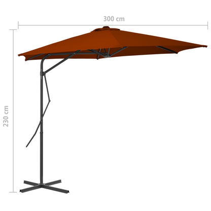Ombrellone da Giardino con Palo in Acciaio Terracotta 300x230cm - homemem39