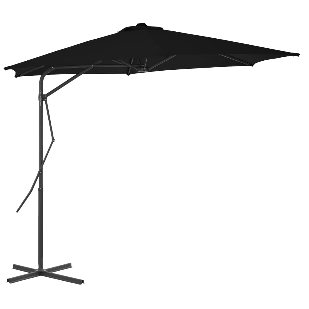Ombrellone da Giardino con Palo in Acciaio Nero 300x230cm - homemem39