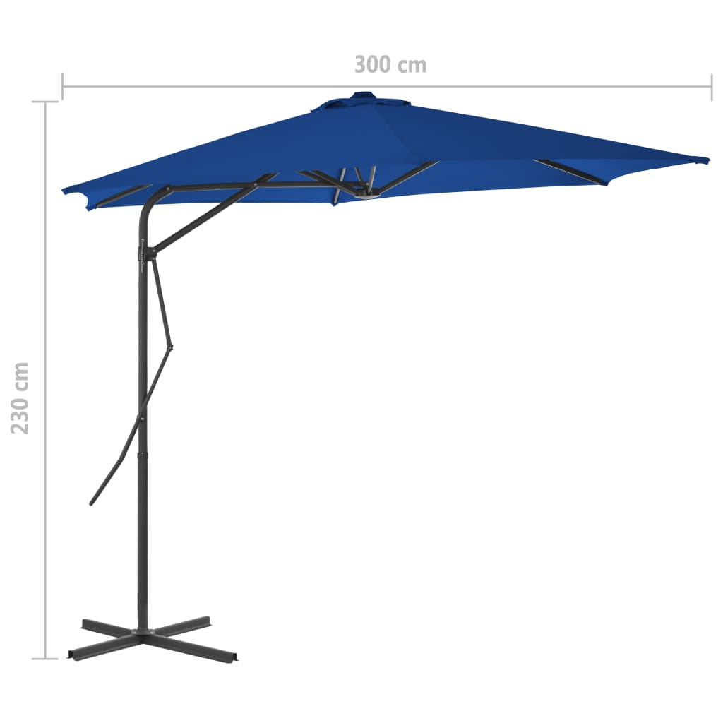 Ombrellone da Giardino con Palo in Acciaio Blu 300x230 cm | homemem39