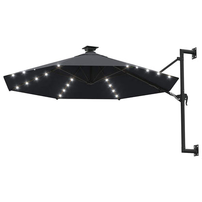 Ombrellone da Giardino a Parete con LED 300 cm Antracite | homemem39