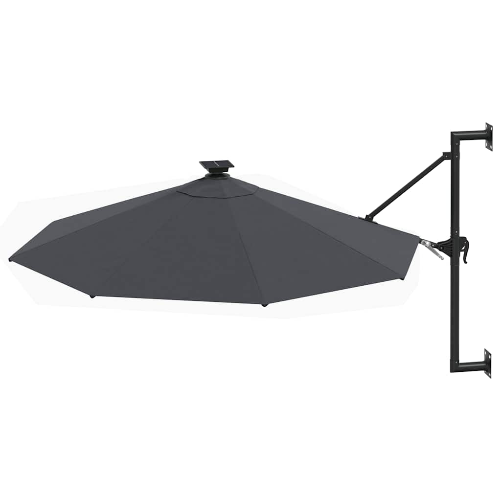 Ombrellone da Giardino a Parete con LED 300 cm Antracite | homemem39