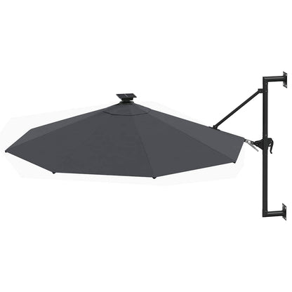 Ombrellone da Giardino a Parete con LED 300 cm Antracite | homemem39