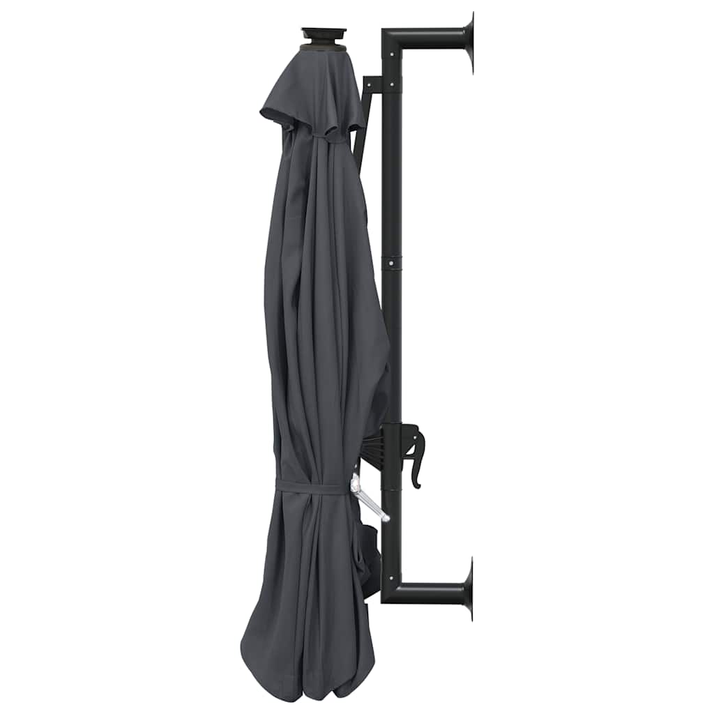 Ombrellone da Giardino a Parete con LED 300 cm Antracite | homemem39