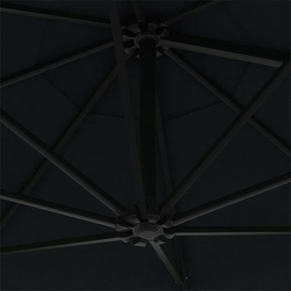 Ombrellone da Giardino a Parete con LED 300 cm Nero | homemem39