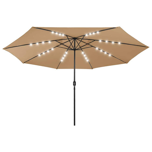 Ombrellone da Giardino con Luci LED 400 cm Tortora | homemem39