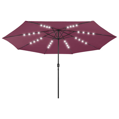 Ombrellone da Giardino con Luci LED 400 cm Rosso Bordò | homemem39