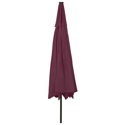 Ombrellone da Giardino con Luci LED 400 cm Rosso Bordò | homemem39
