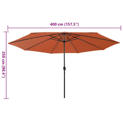 Ombrellone da Giardino con Luci LED 400 cm Terracotta | homemem39