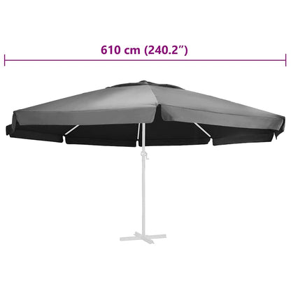 Telo di Ricambio per Ombrellone Antracite 610 cm | homemem39