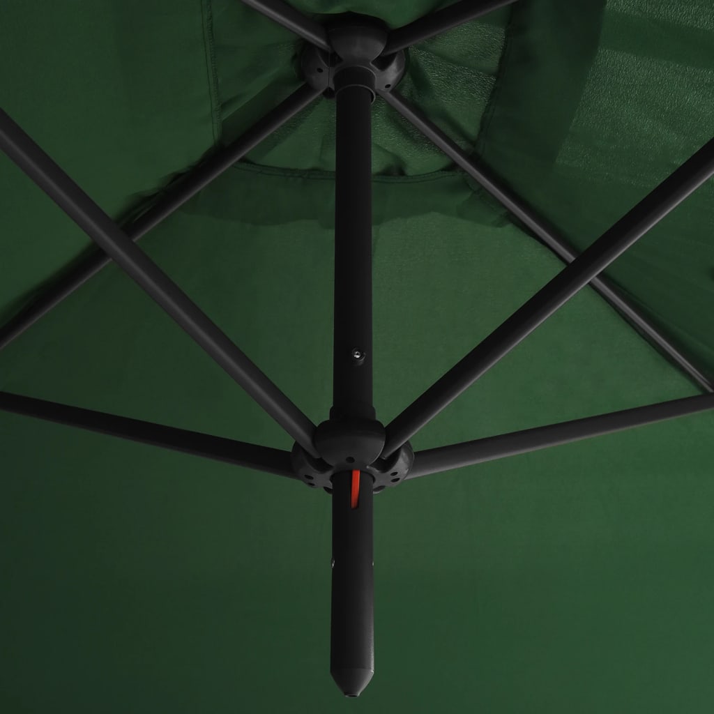 Ombrellone Doppio con Palo in Acciaio Verde 600x300 cm | homemem39