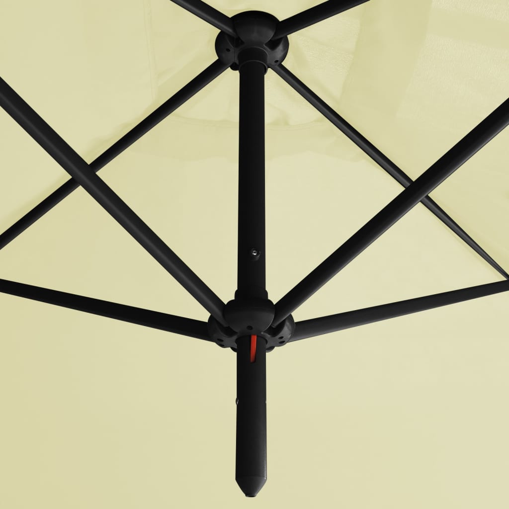 Ombrellone Doppio con Palo in Acciaio Sabbia 600x300 cm | homemem39