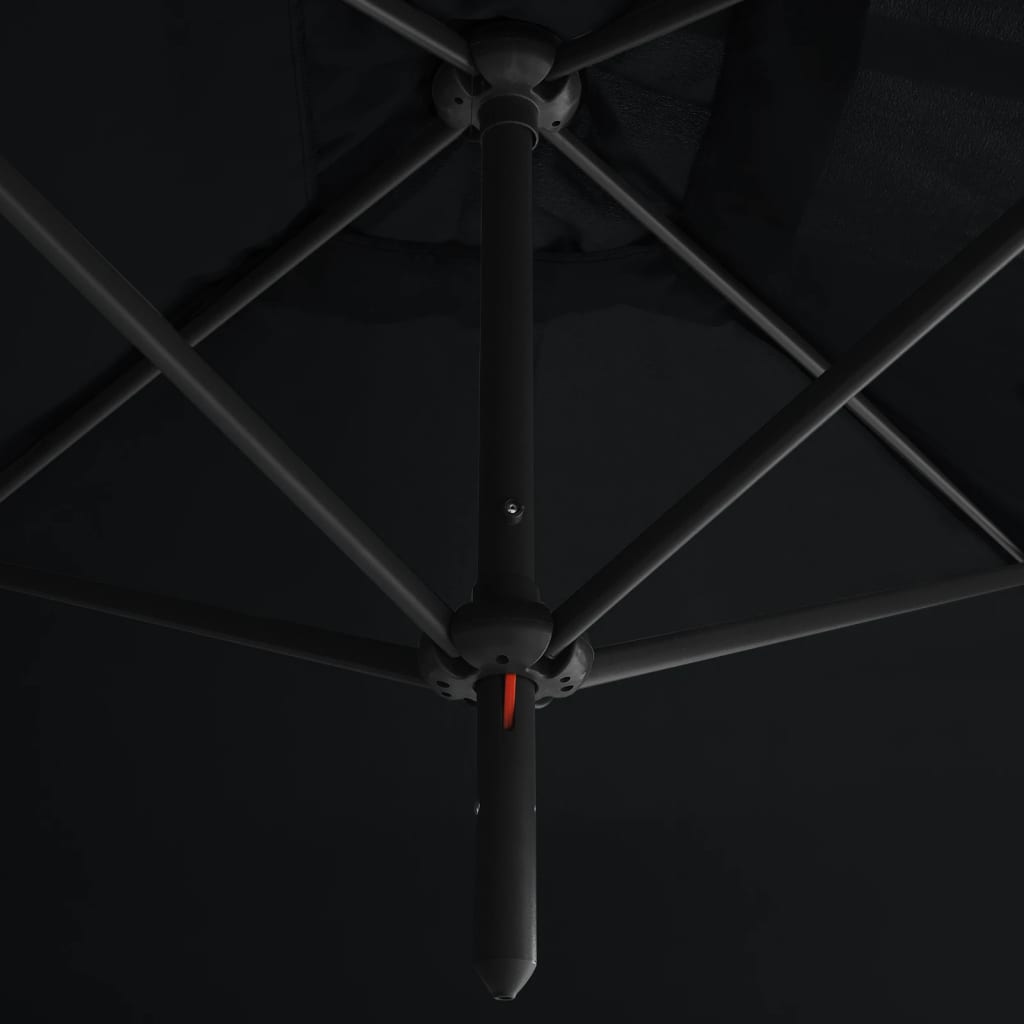 Ombrellone Doppio con Palo in Acciaio Nero 600x300 cm | homemem39
