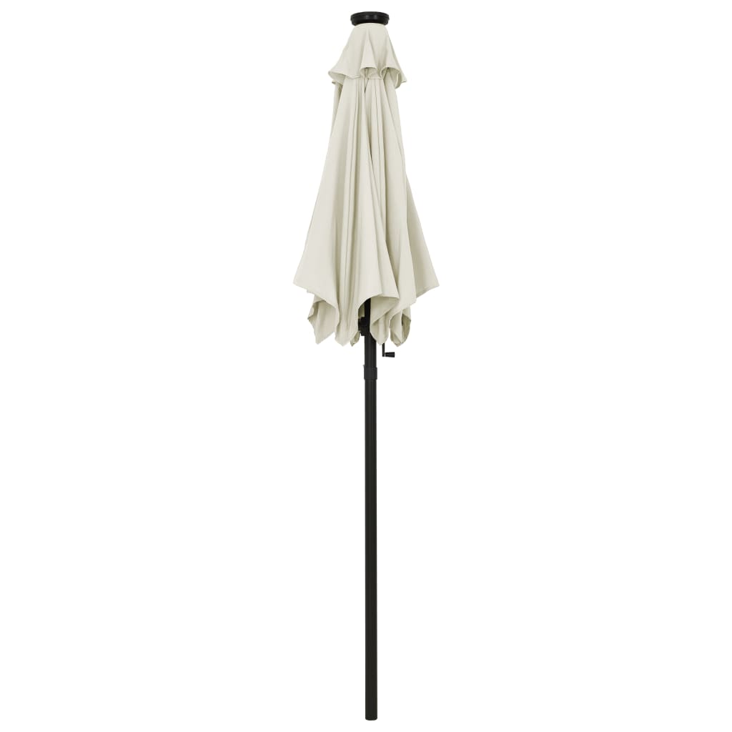 Ombrellone da Giardino con Luci LED Sabbia 200x211 cm Alluminio | homemem39